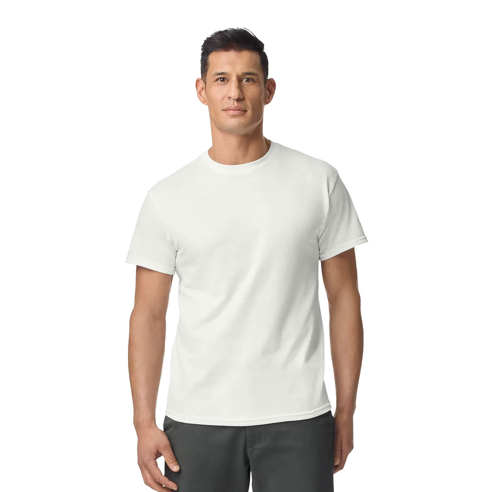 Gildan Men's Small 6-Pack White Cotton Short Sleeve Preppy Crew T-Shirt OS17-35